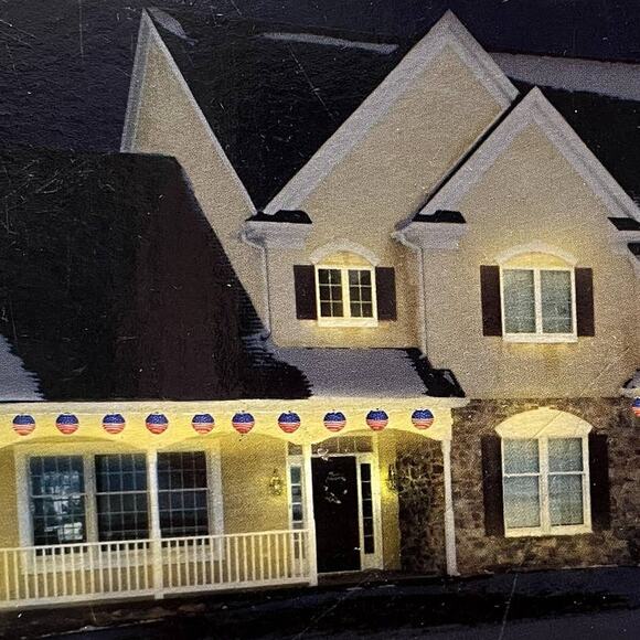 Set of 2 Boxes of 7 Lighted Lanterns Patriotic USA America Vintage Outdoor - Picture 3 of 9